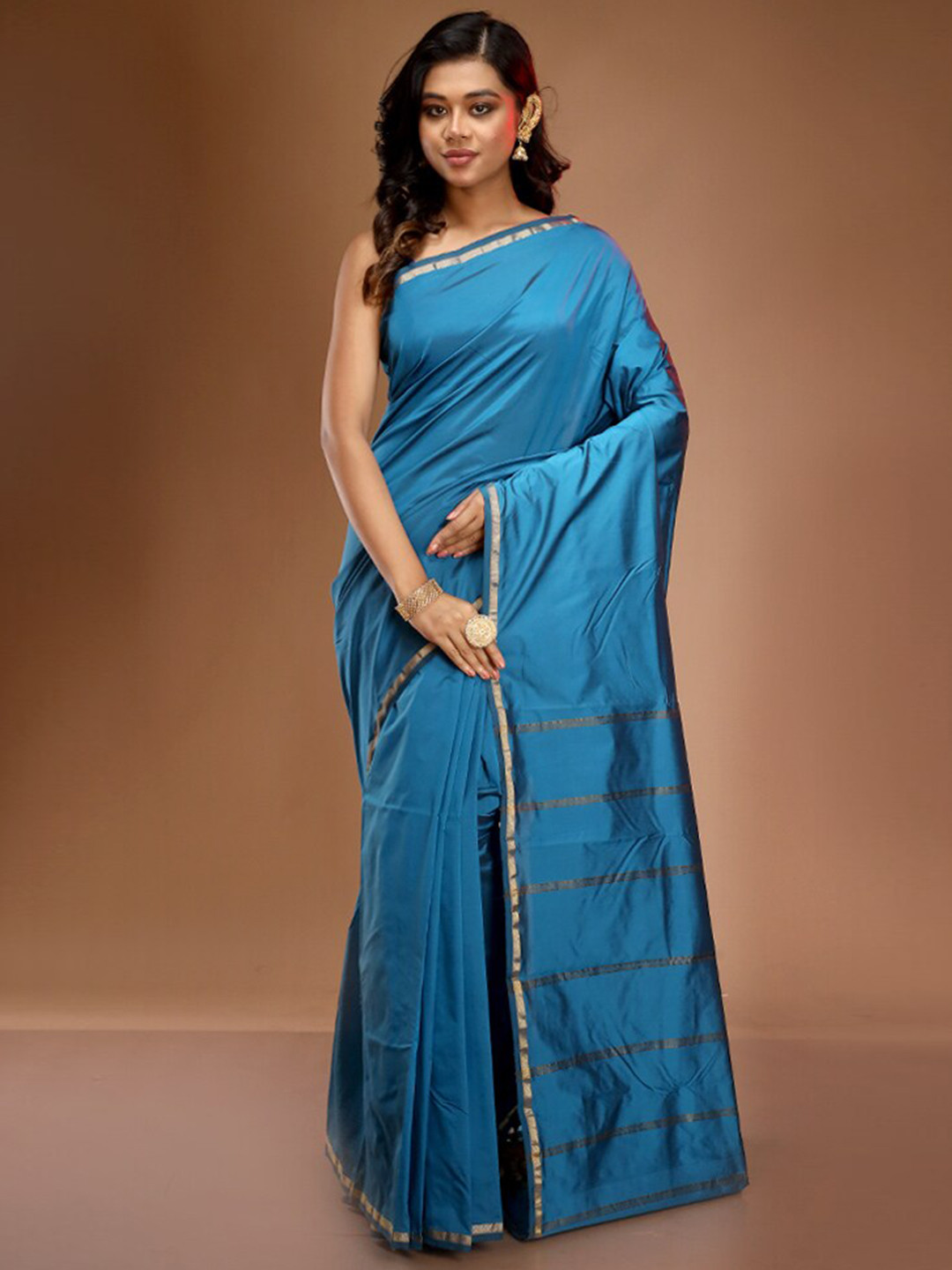 

AllSilks Zari Kanjeevaram Saree, Blue