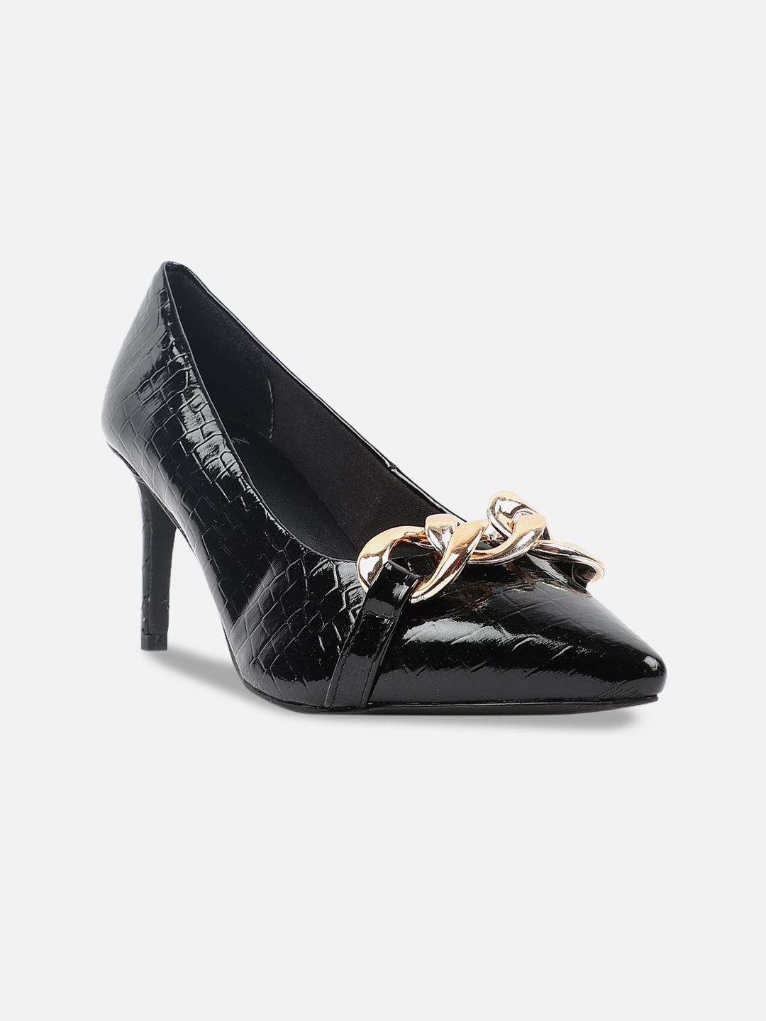 

Carlton London Pointed Toe Textured Embellished Stiletto Pumps, Black