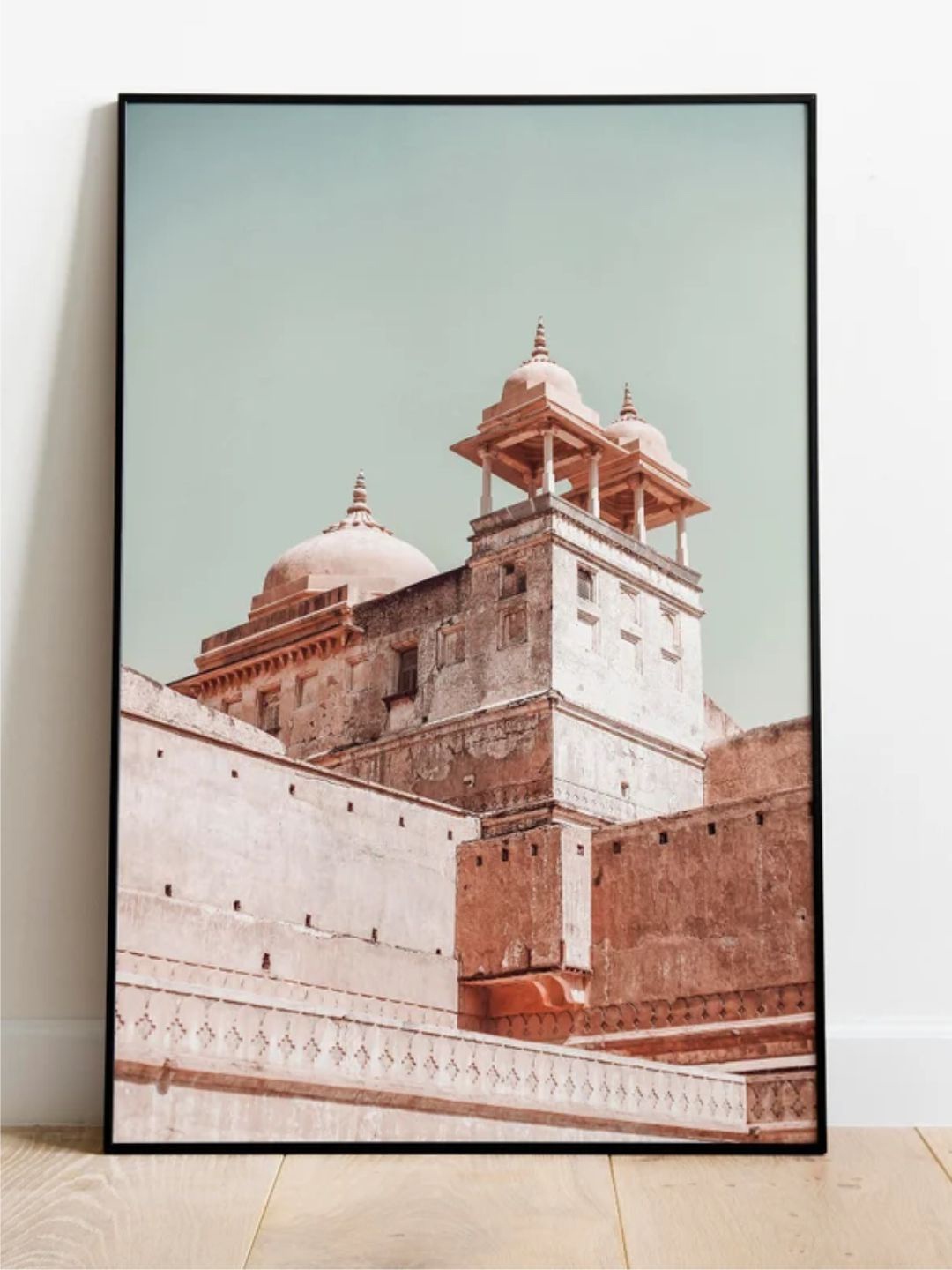 

INDIAN CLASSIC ART Blue & Beige Jaipur City Fort Wall Painting