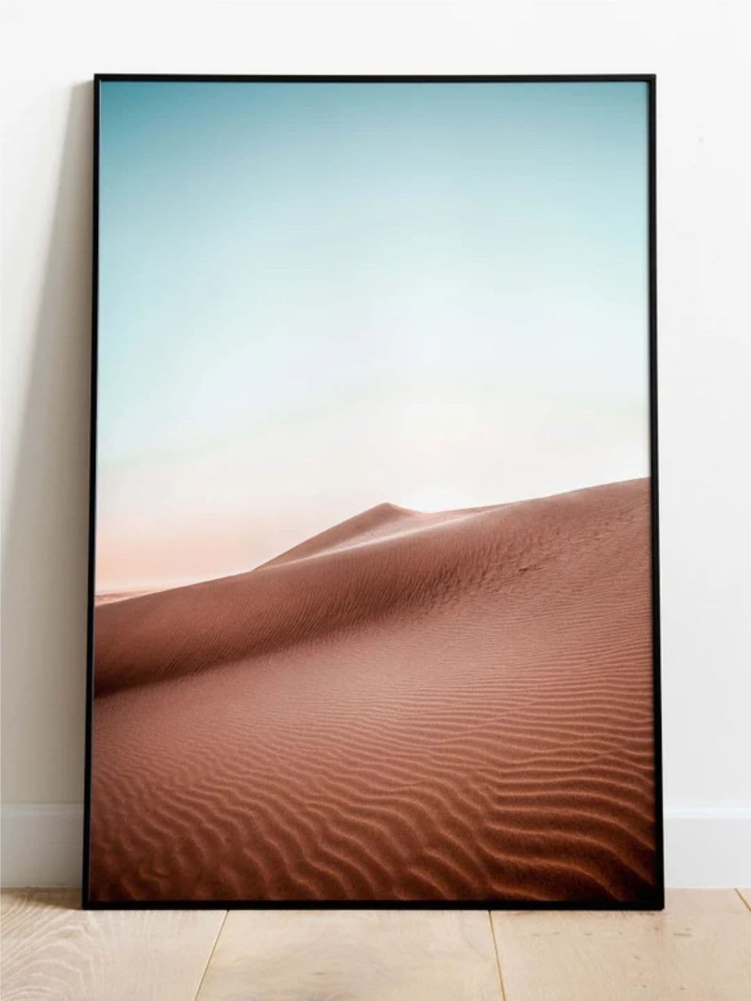 

INDIAN CLASSIC ART Brown & Blue Desert Sand Dunes Framed Wall Painting