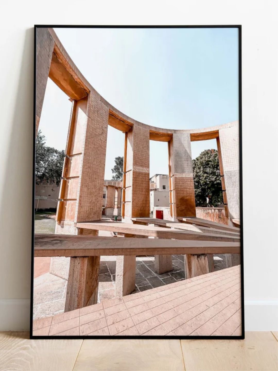 

INDIAN CLASSIC ART Blue & Green Jaipur Jantar Mantar Wall Art, Pink