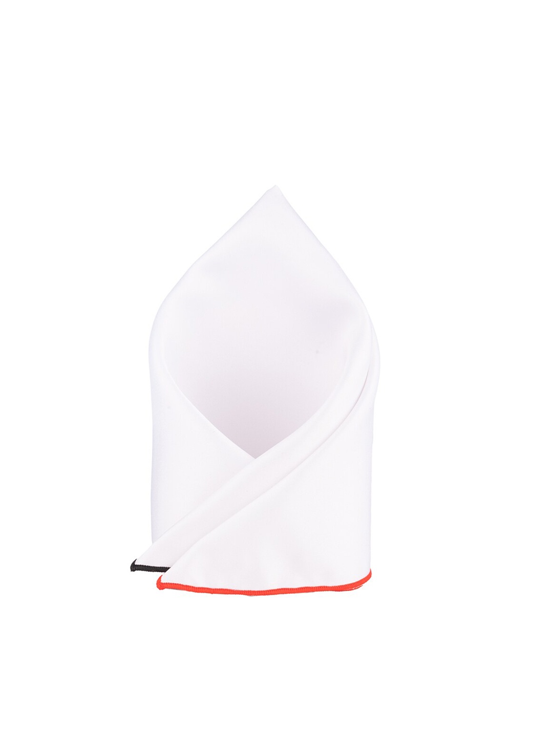 

The Tie Hub Contrast Border Silk Pocket Square, White