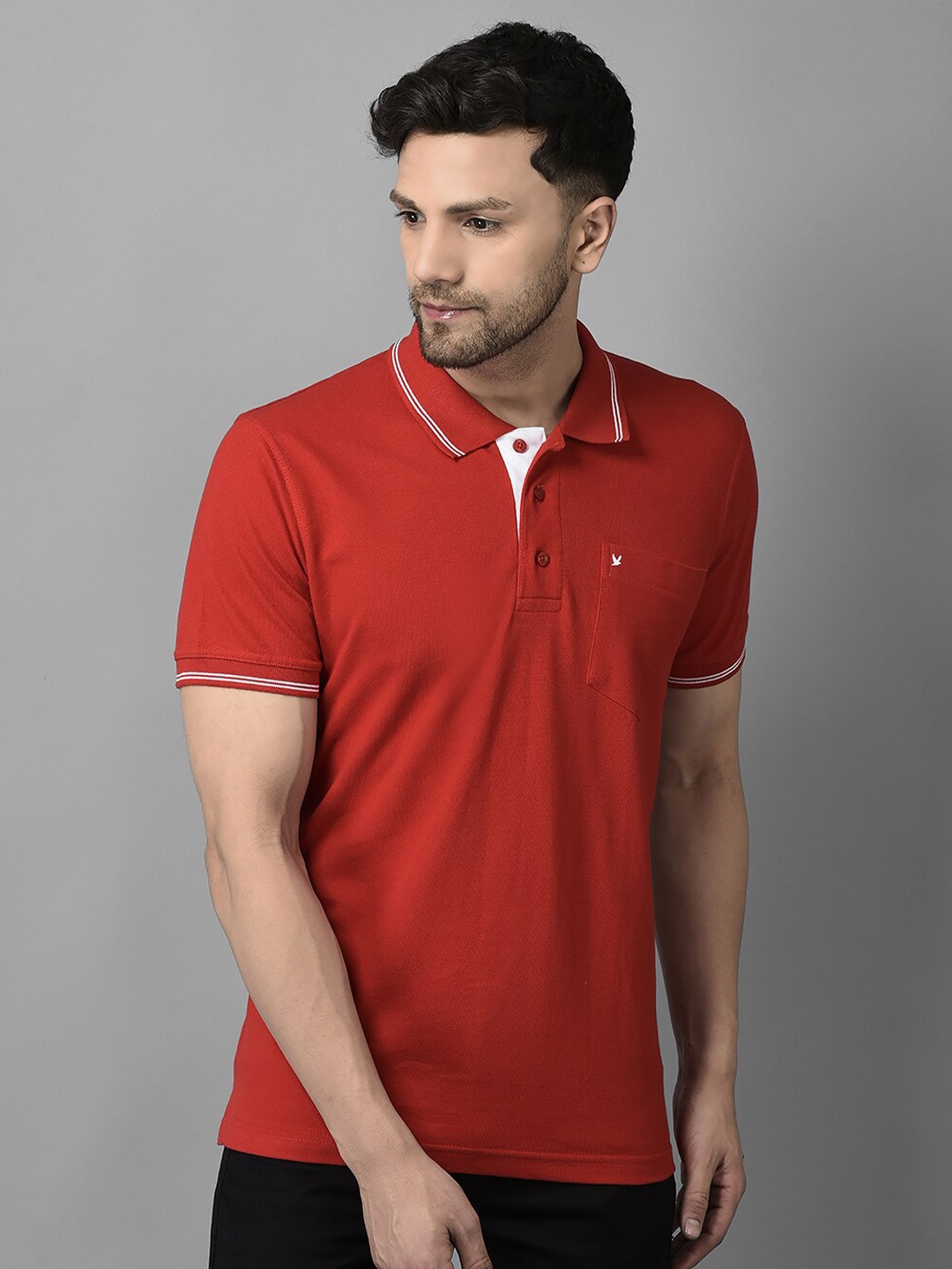 

Canary London Polo Collar Pure Cotton Slim Fit T-shirt, Red