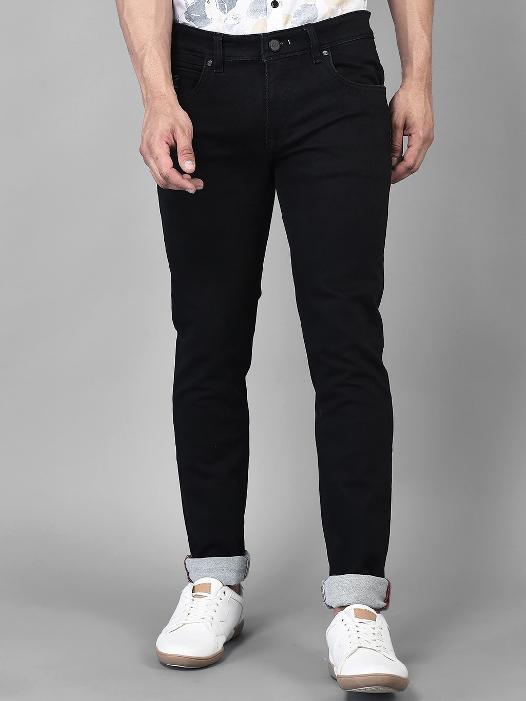 

Canary London Men Skinny Fit Smart Low-Rise Stretchable Jeans, Black