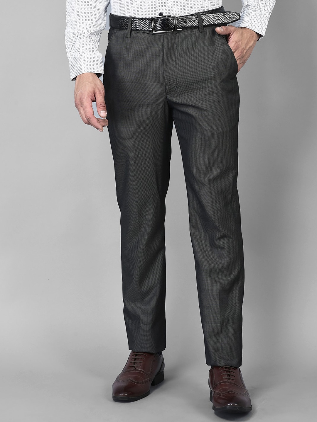 

Canary London Men Slim Fit Wrinkle Free Formal Trousers, Black