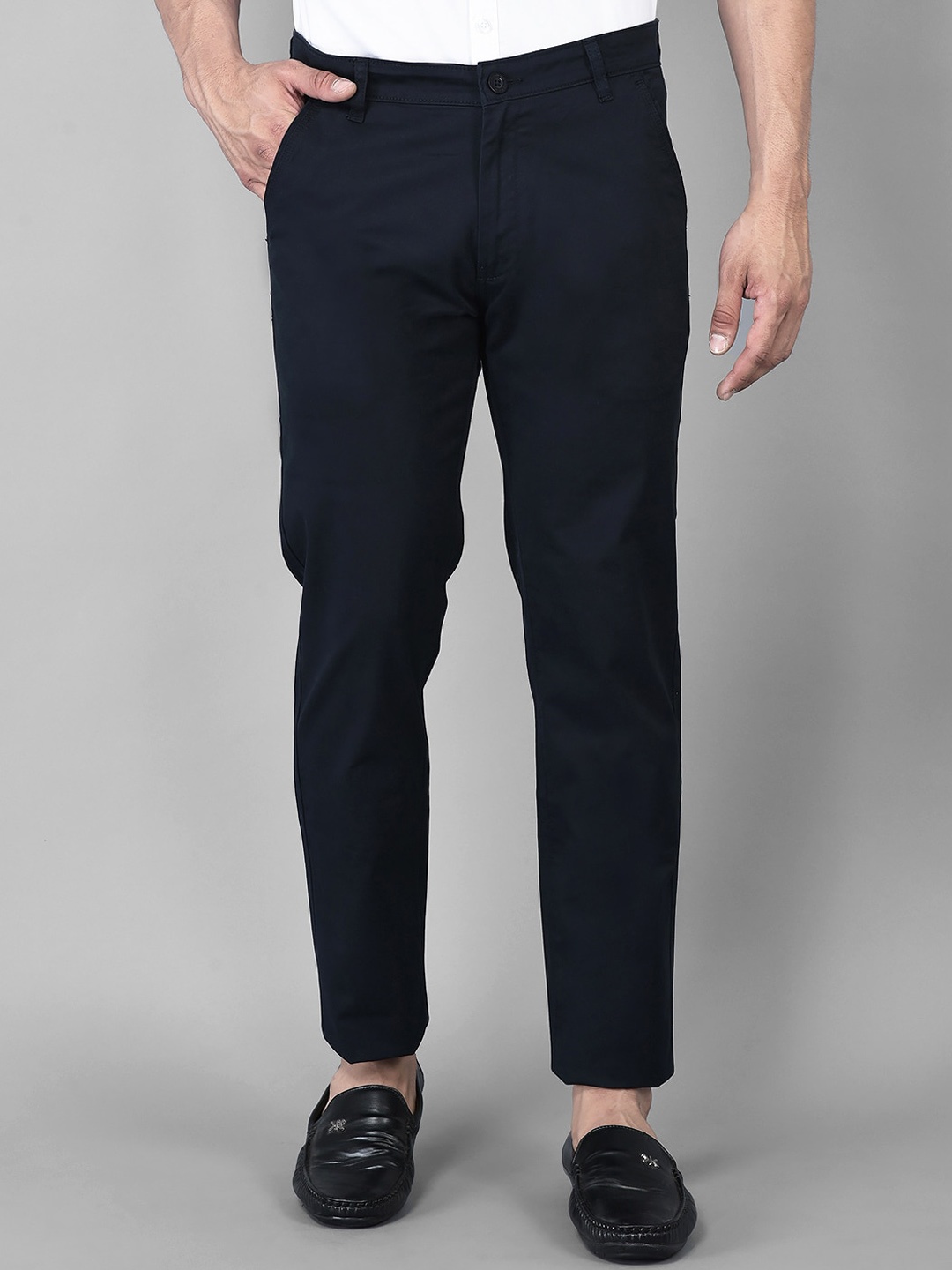 

Canary London Men Slim Fit Wrinkle Free Cotton Chinos Trousers, Navy blue