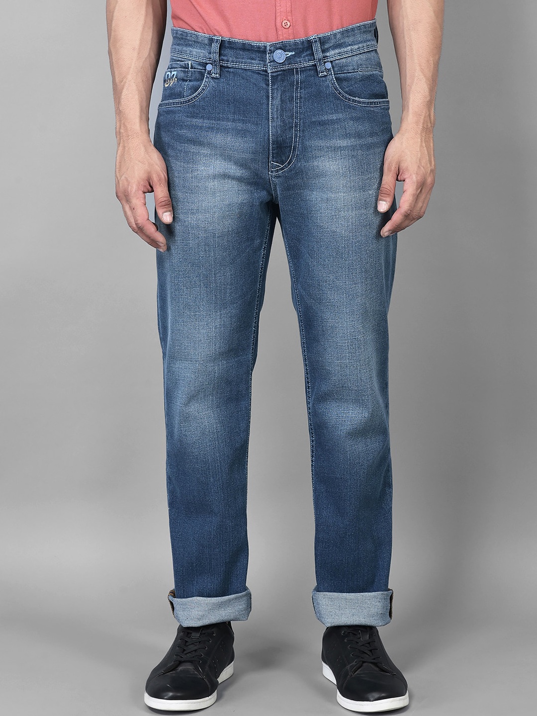 

Canary London Men Straight Fit Heavy Fade Stretchable Jeans, Blue