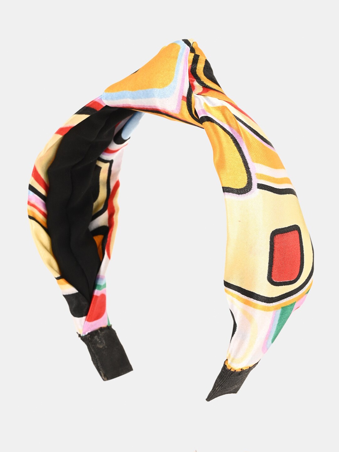 

BuckleUp Printed Knot-Detail Hairband, Yellow