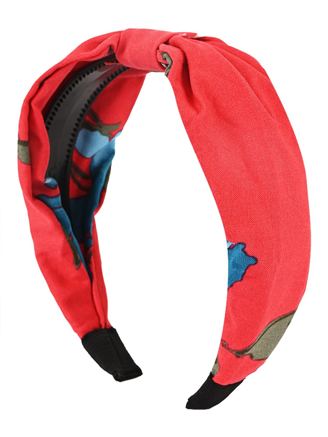 

BuckleUp Women Printed Hairband With Knot Detail, Red