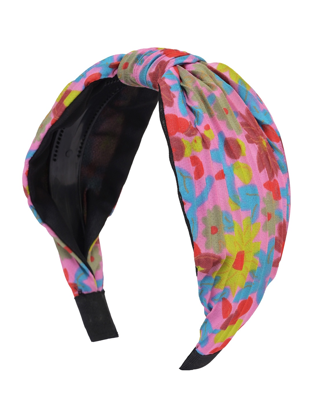 

BuckleUp Women Printed Hairband with Knot Detail, Peach
