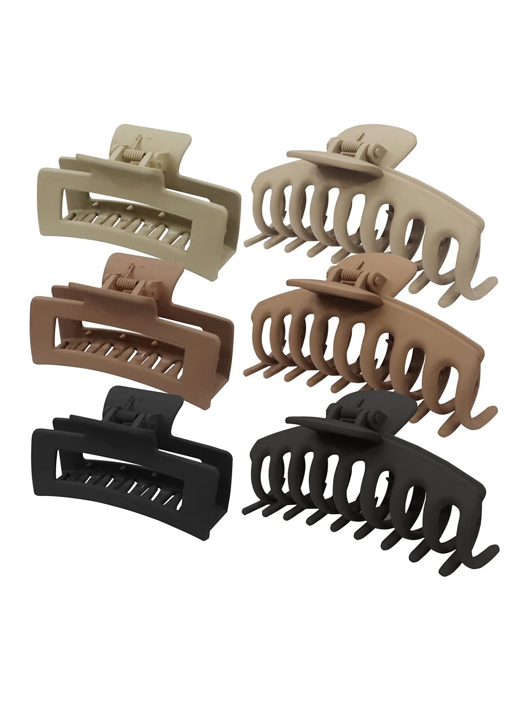 

Krelin Set of 6 Large Matte Claw Clips, Black