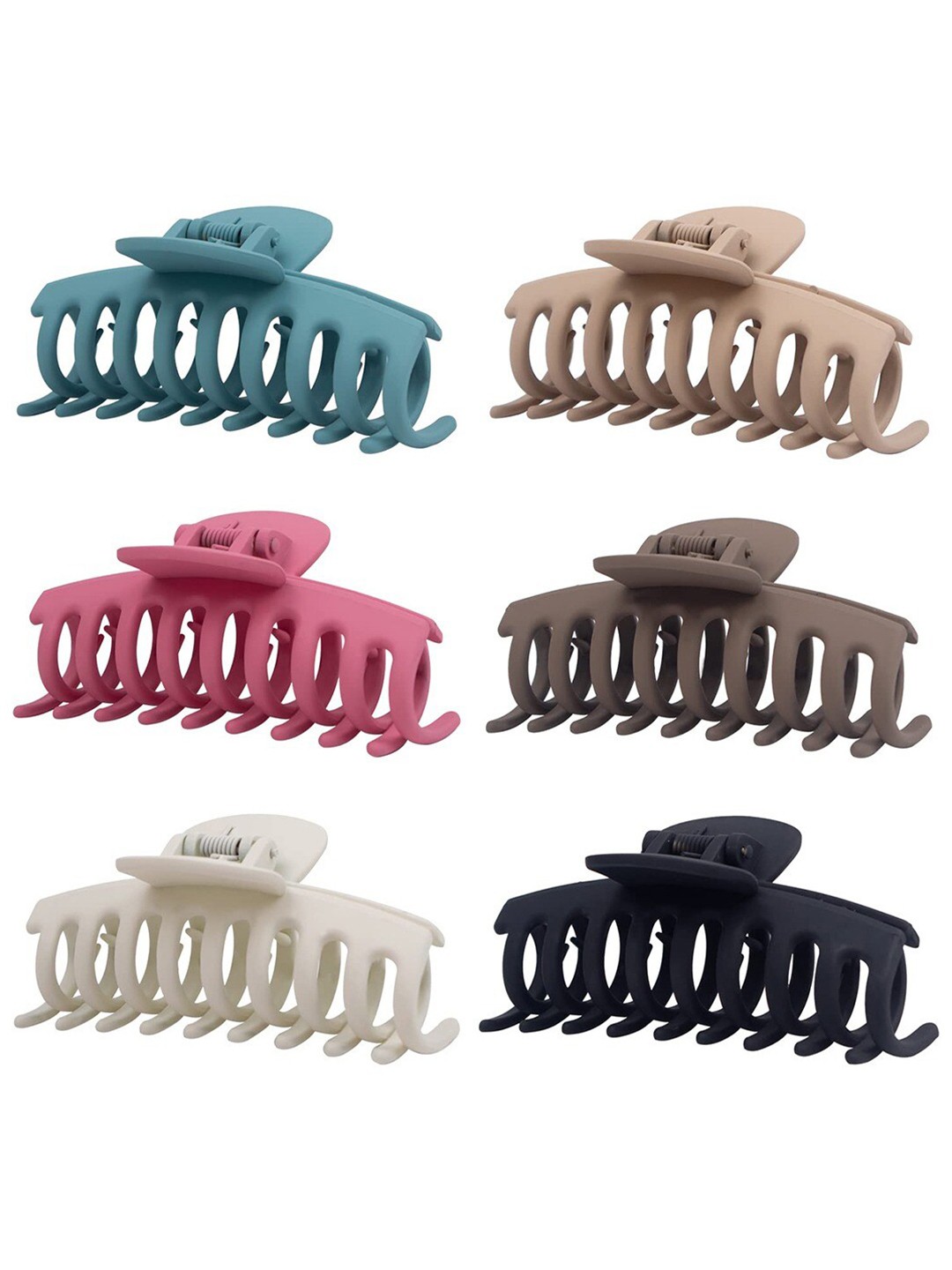 

Krelin Women Set of 6 Matte Hair Claw Clips, Black