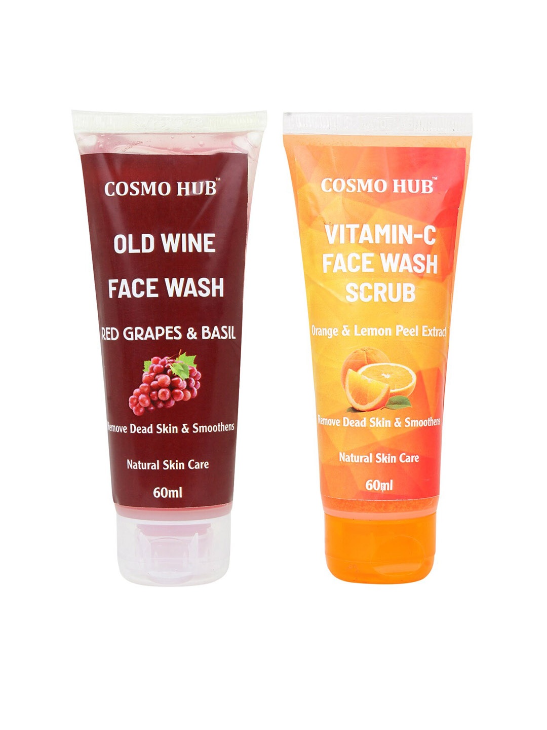 

COSMO HUB Set Of 2 Old Wine & Vitamin C Face Wash - 60 ml Each, Orange