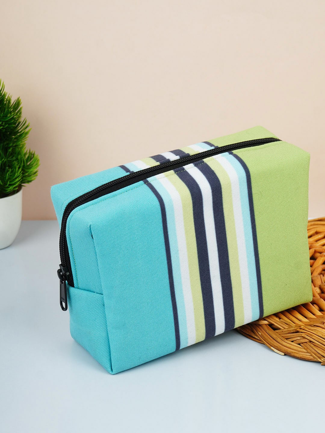 

Crazy Corner Striped Travel Pouch, Blue