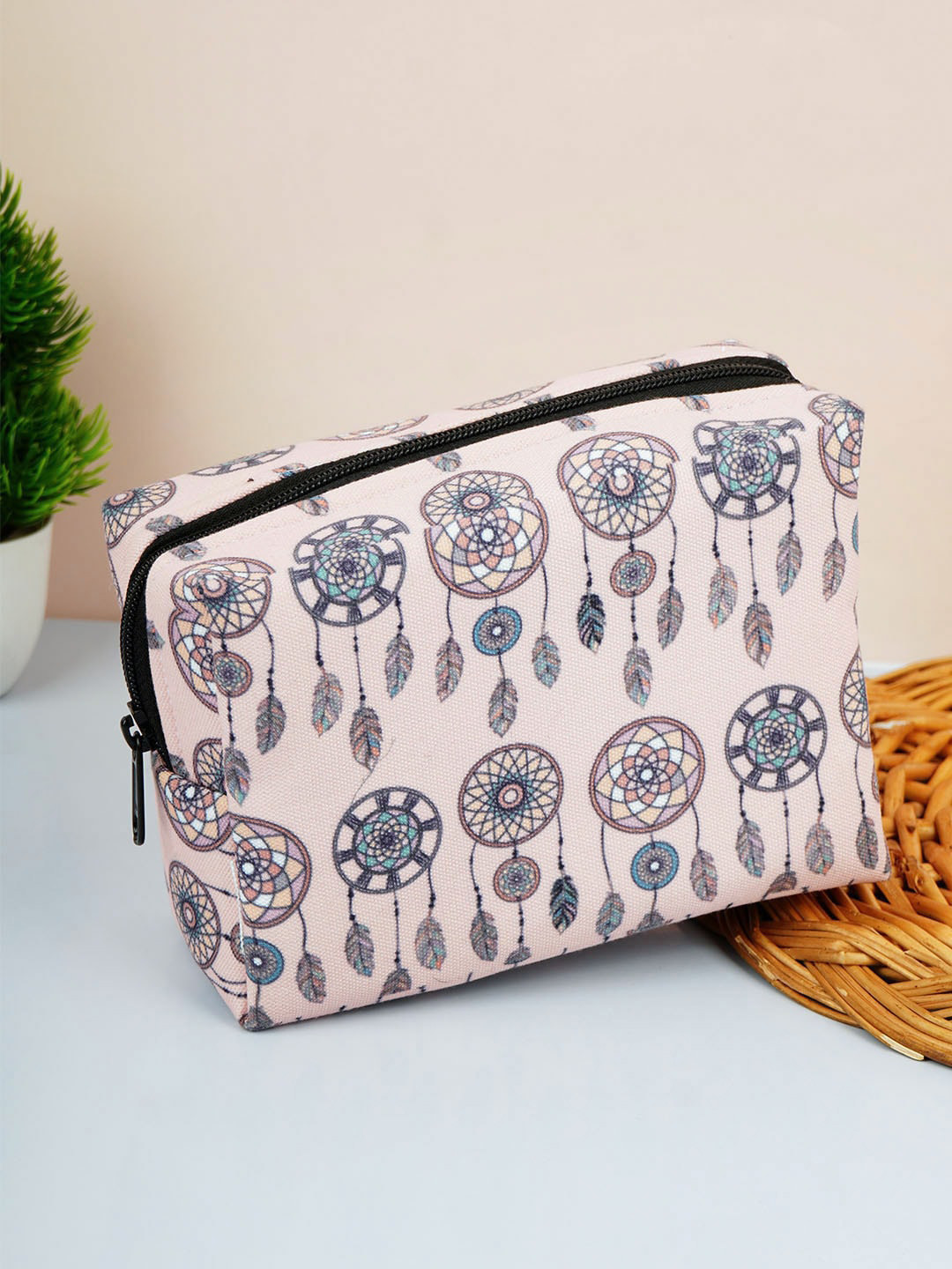 

Crazy Corner Printed Canvas Makeup Pouch, Purple