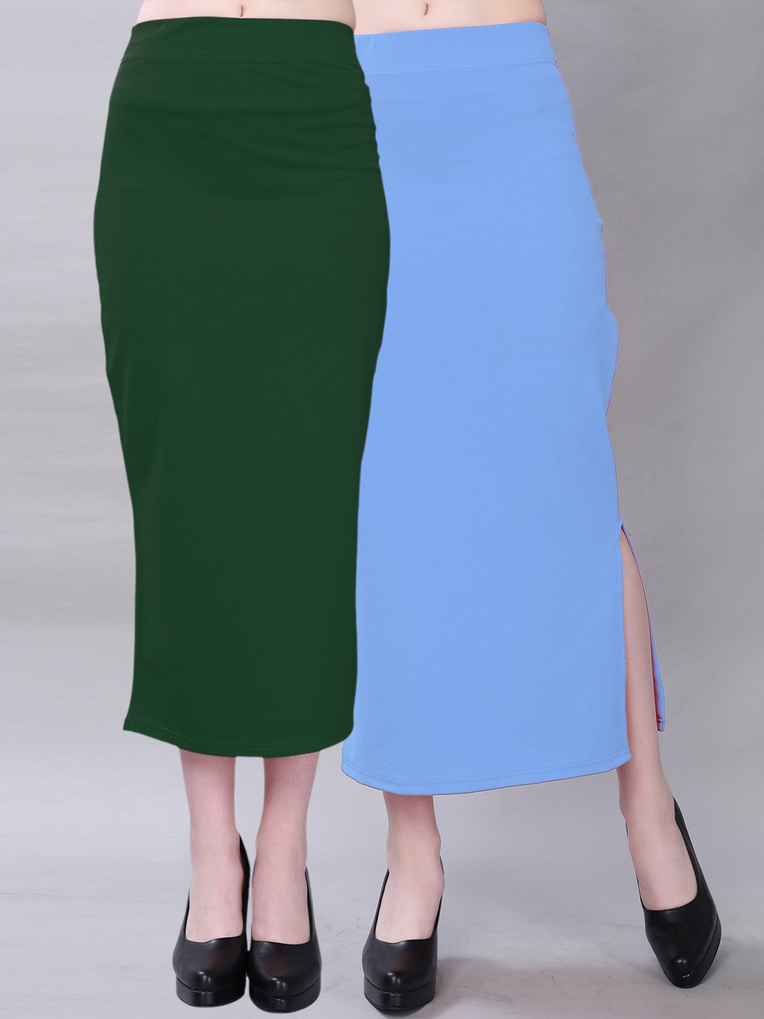 

Selvia Pack Of 2 Mid-Rise Saree Shapewear, Green