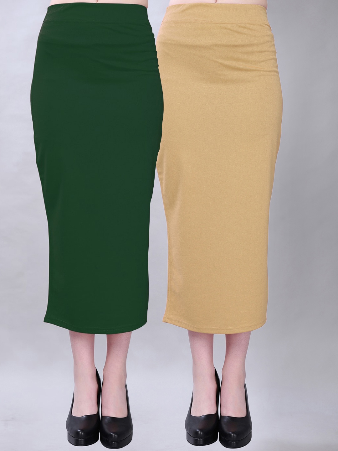 

Selvia Pack Of 2 Mid-Rise Saree Shapewear, Green