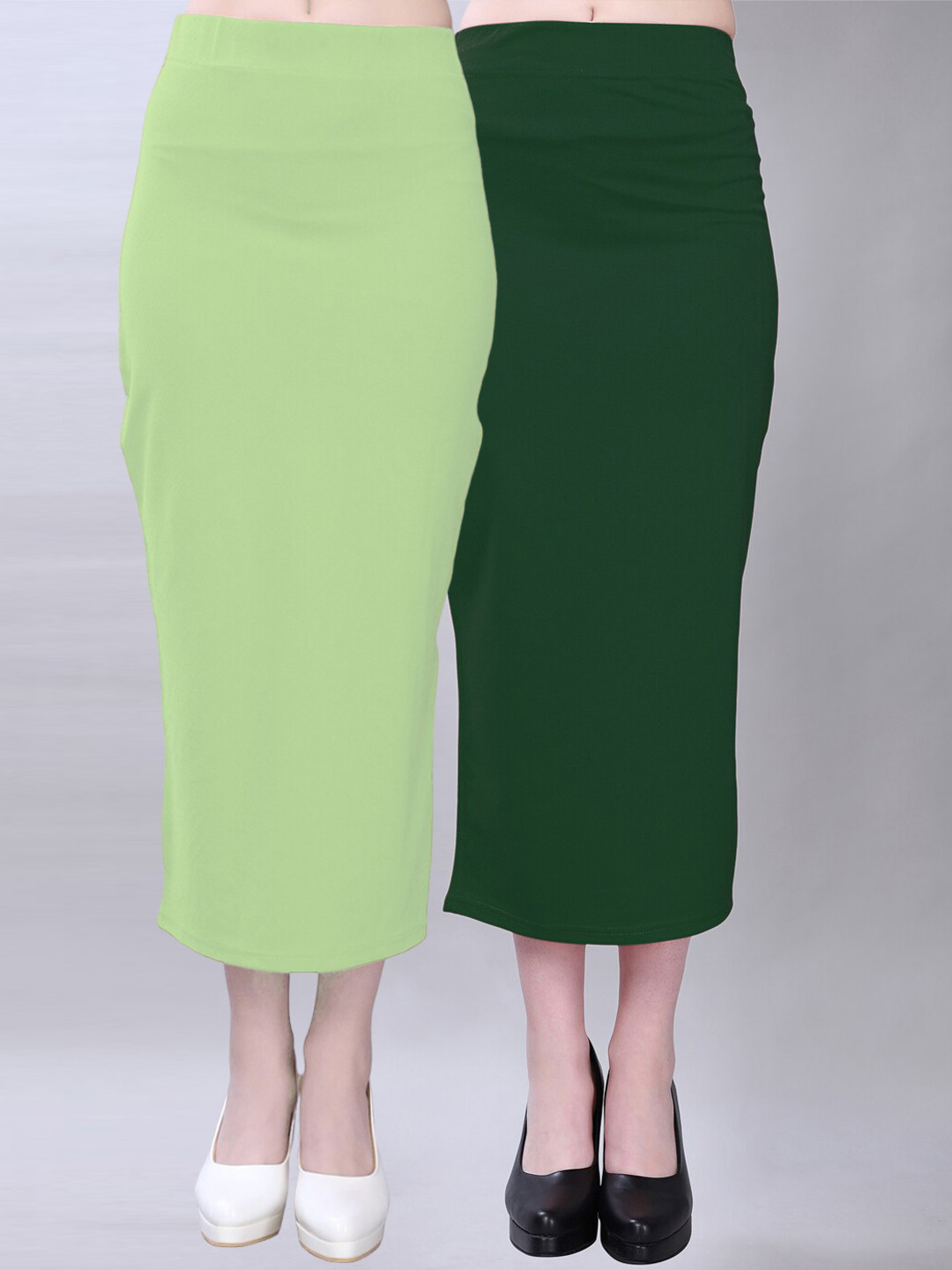 

Selvia Pack Of 2 Mid-Rise Saree Shapewear with Side Slit, Green