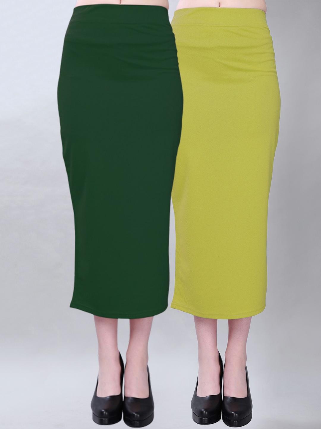 

Selvia Pack Of 2 Mid-Rise Saree Shapewear with Side Slit, Green