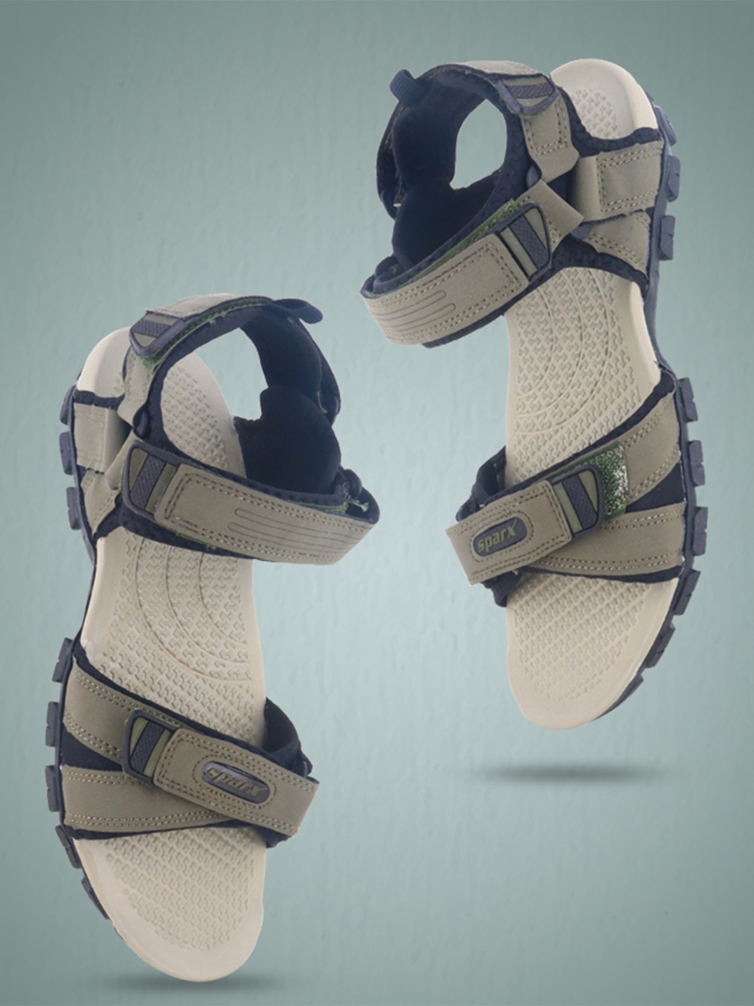 

Sparx Men Floater Velcro Closure Sports Sandals, Olive