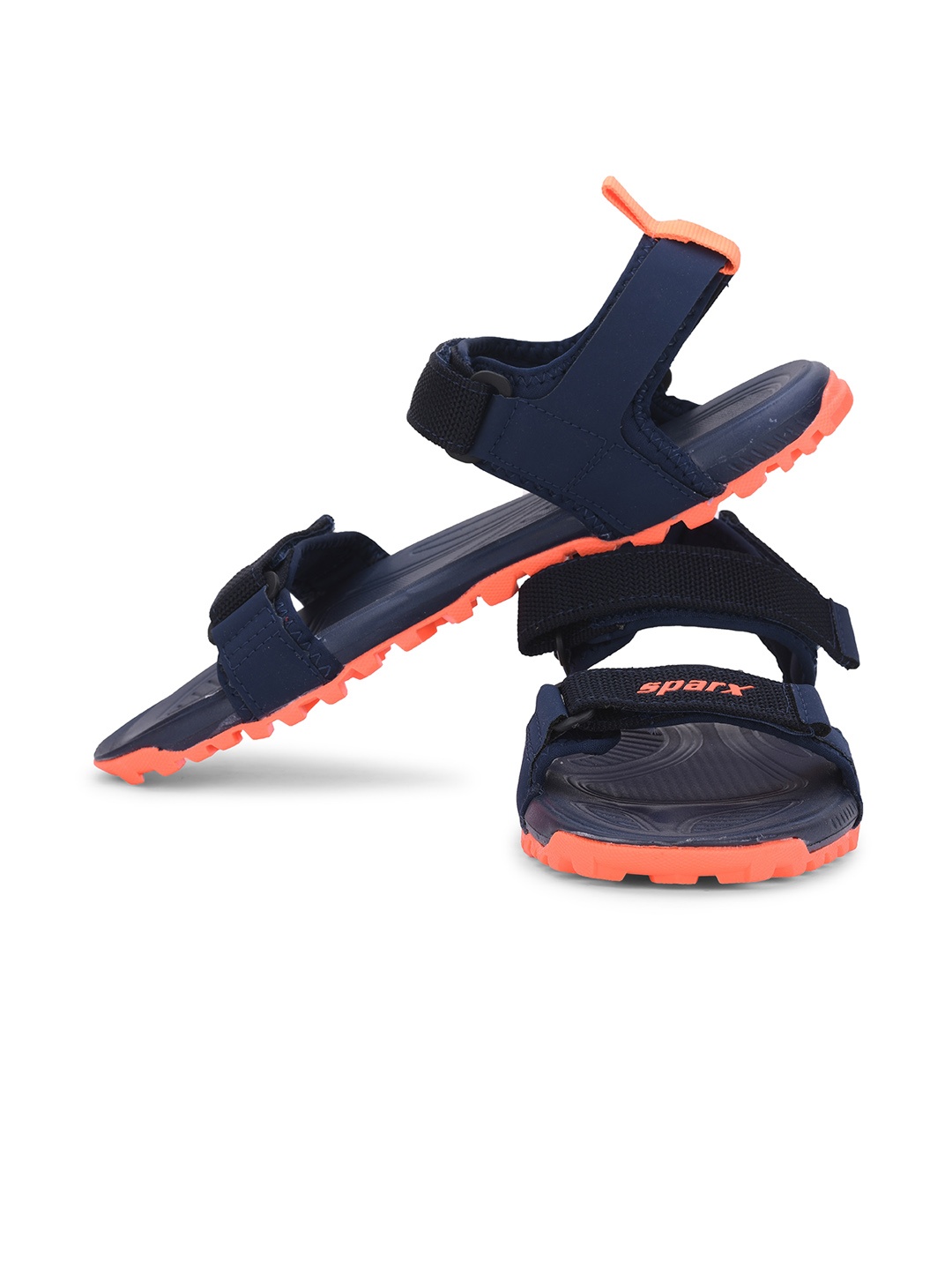 

Sparx Men Textured Floater Sport Sandals With Velcro Closure, Navy blue