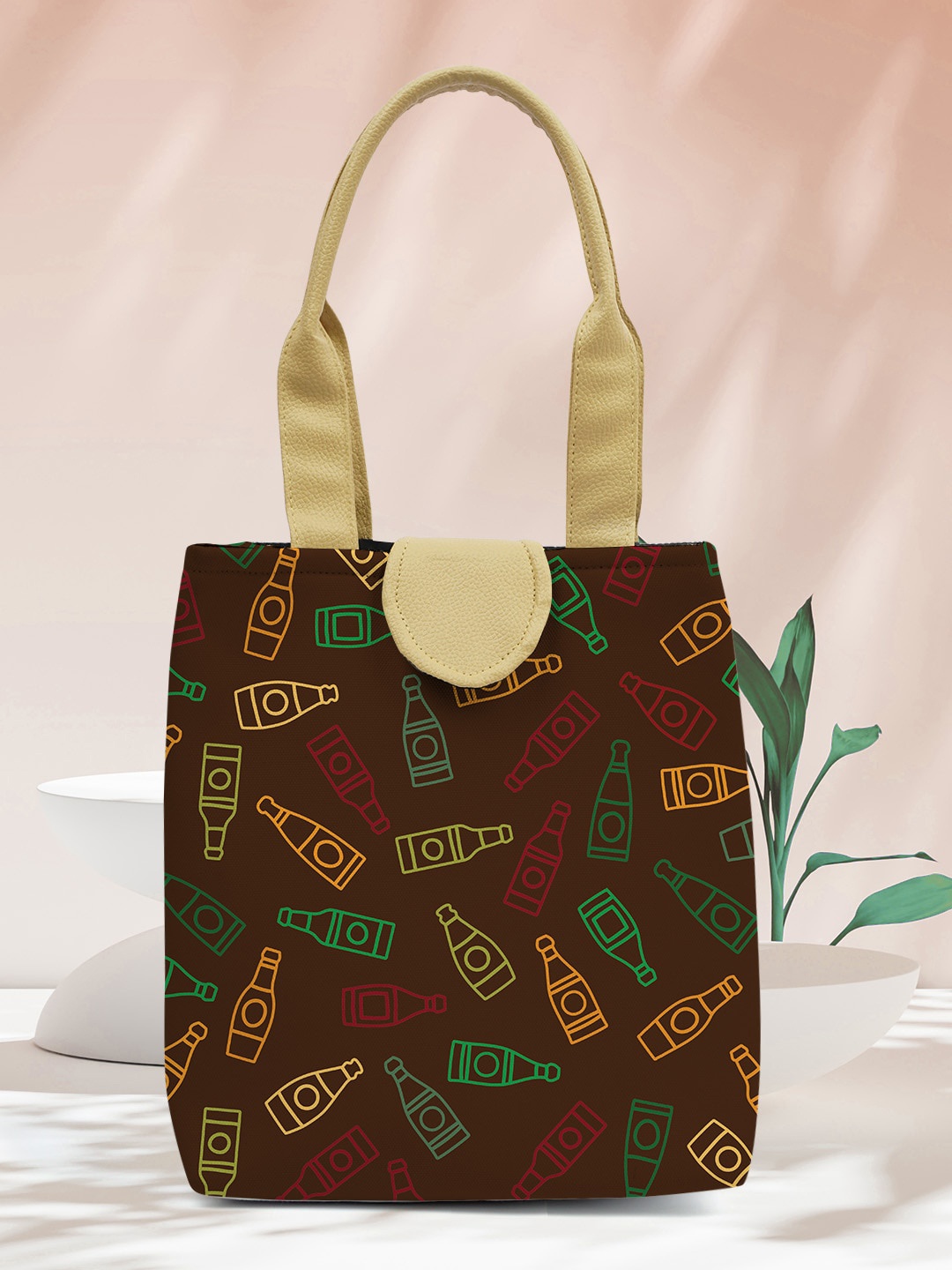 

Crazy Corner Printed Lunch Bag, Brown