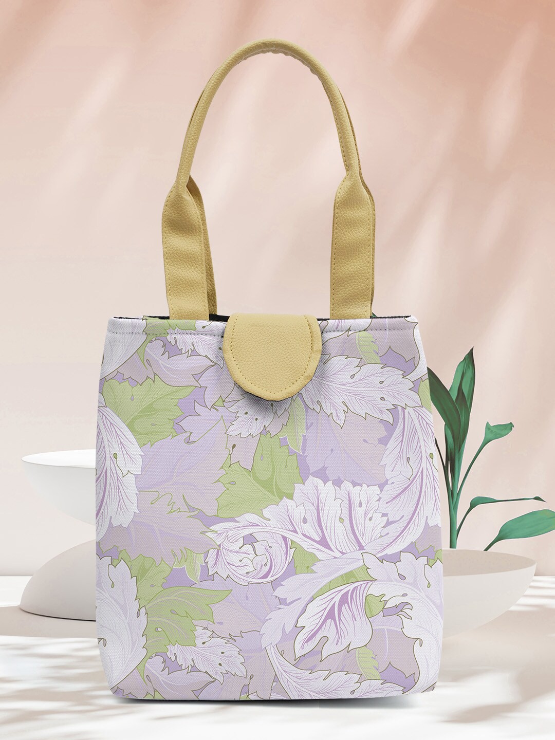 

Crazy Corner Canvas Printed Lunch Bag, Purple