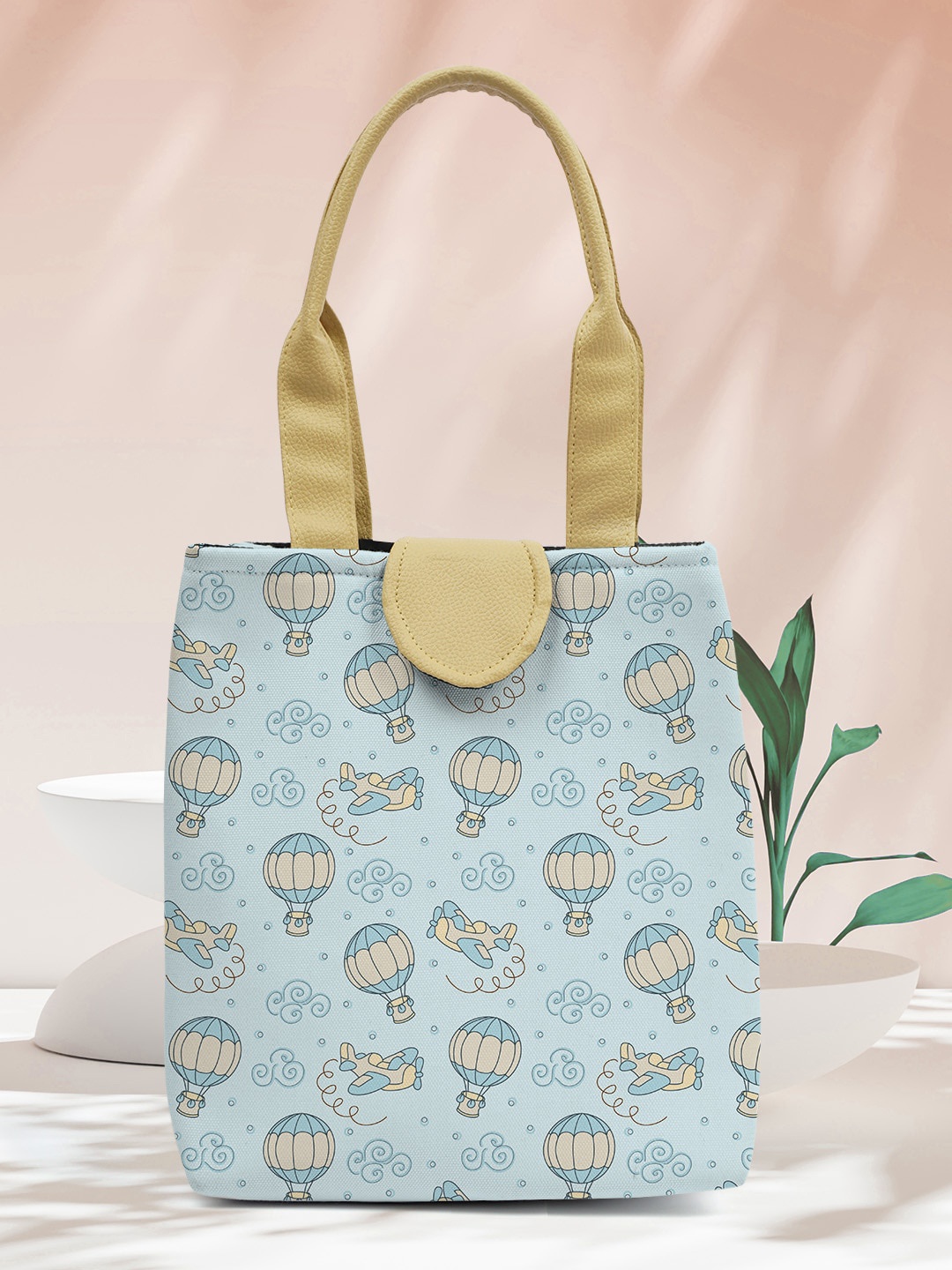 

Crazy Corner Printed Canvas Lunch Bag, Blue