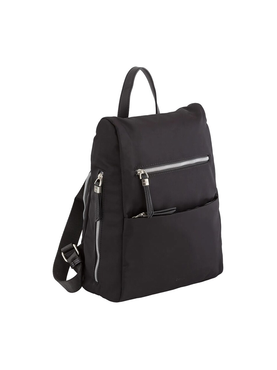 

CARPISA Women Non-Padded Large Fabric Backpack, Black