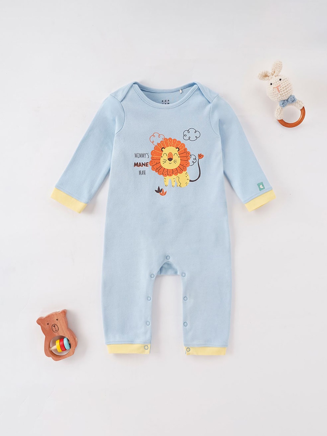 

Ed-a-Mamma Baby Infant Boys Printed Cotton Rompers, Blue