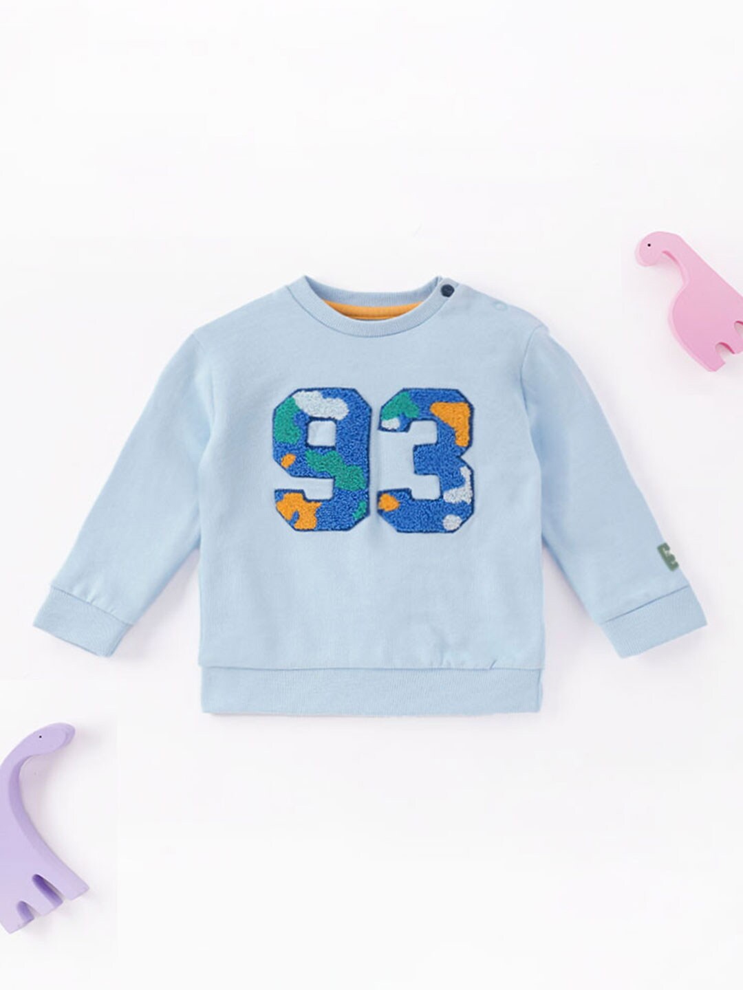 

Ed-a-Mamma Baby Boys Alphanumeric Embroidered Cotton Sweatshirt, Blue