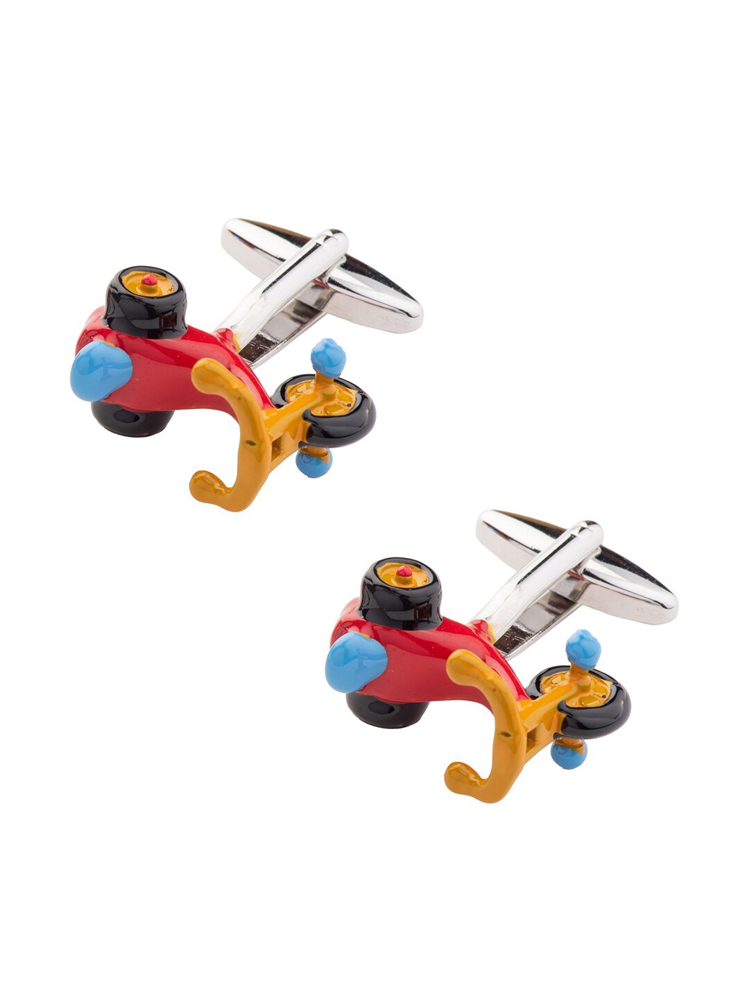 

The Tie Hub Tri Cycle Quirky Cufflink, Red