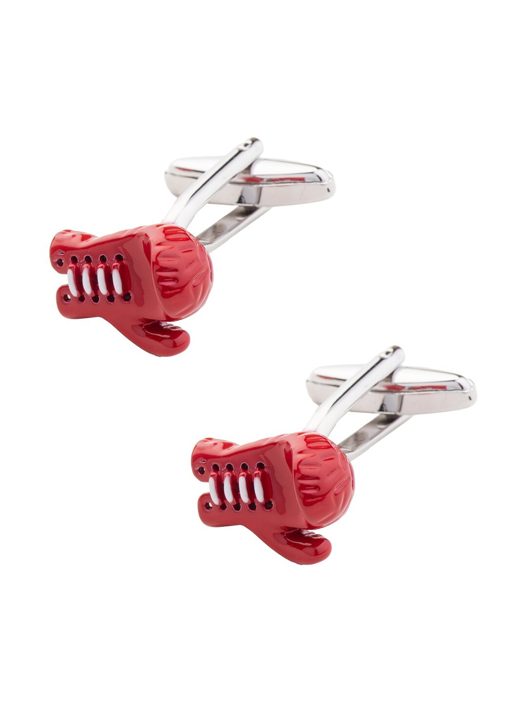 

The Tie Hub Silver-Plated Boxing Glove Cufflink, Red
