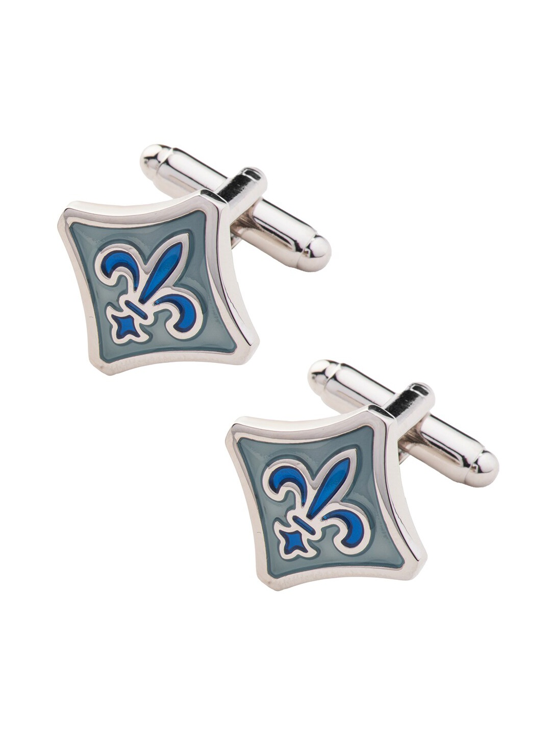 

The Tie Hub Silver-Plated Cufflink, Blue