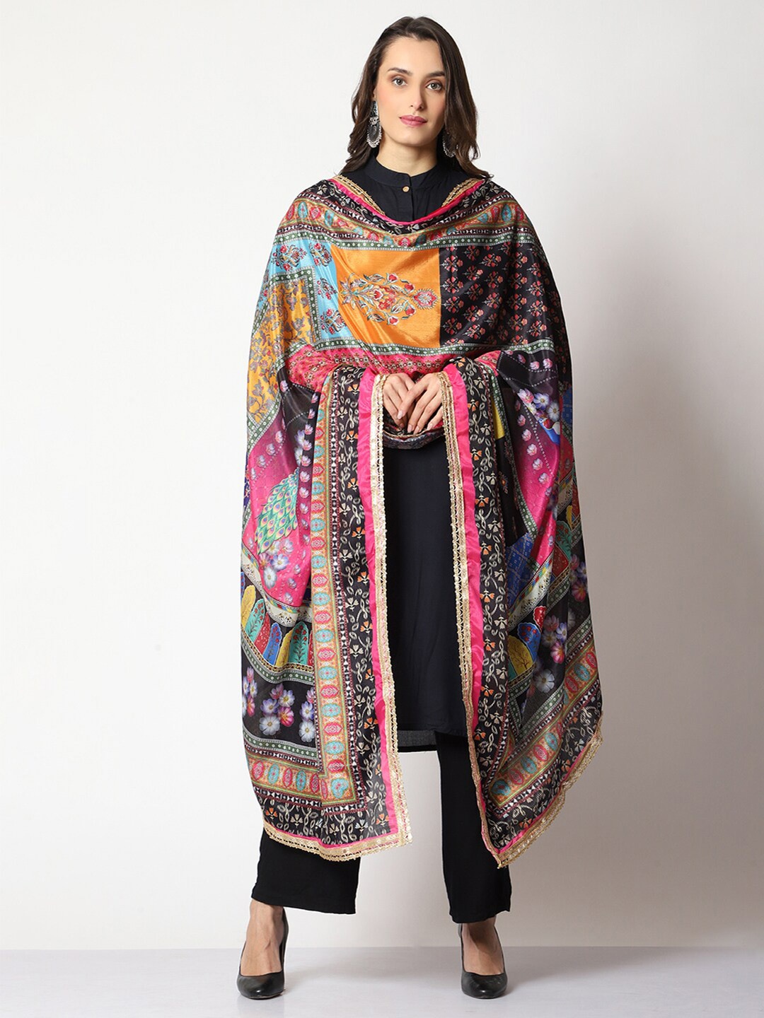 

WEAVERS VILLA Ethnic Motifs Printed Dupatta, Blue