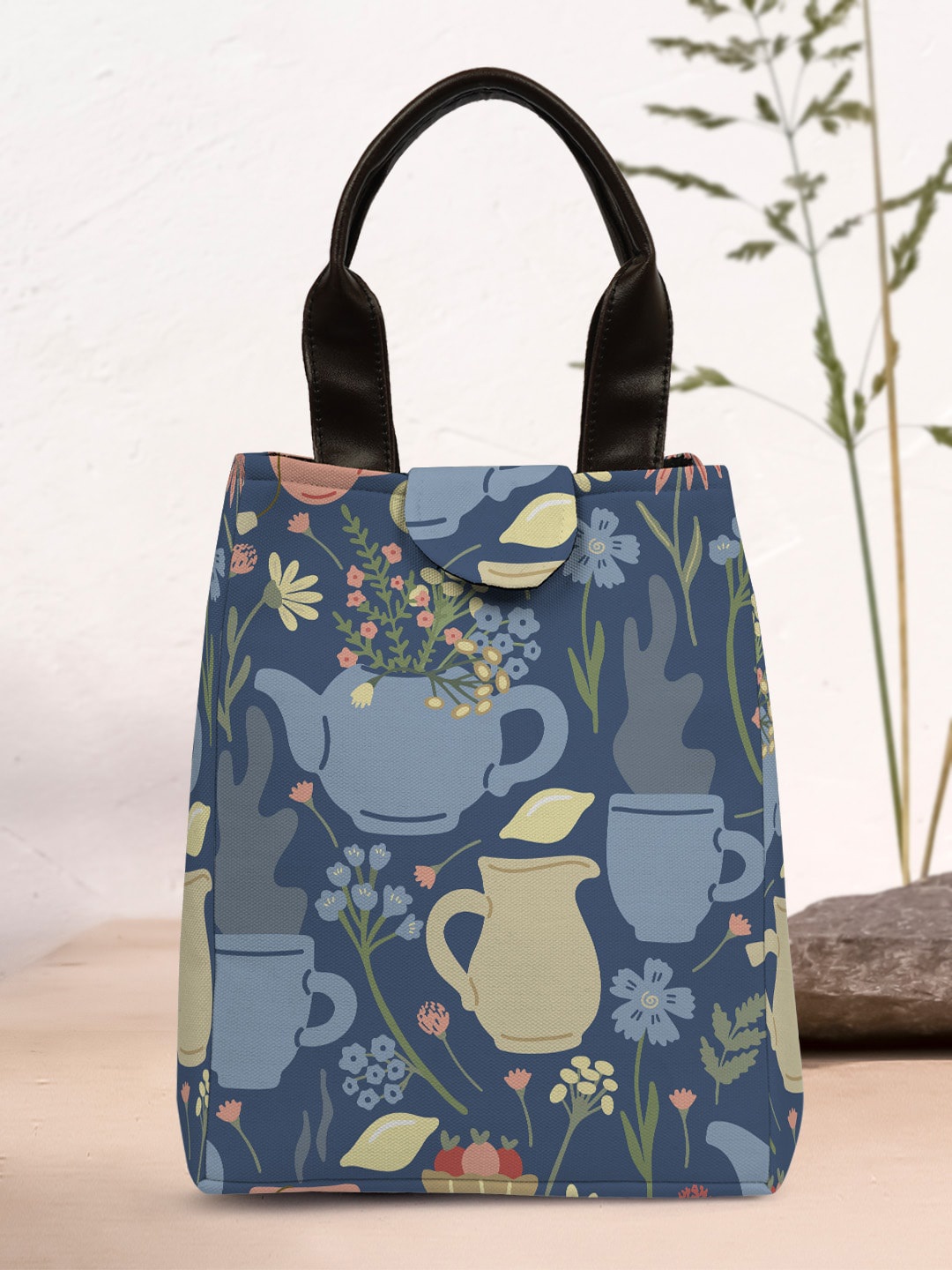 

Crazy Corner Printed Canvas Lunch Bag, Blue
