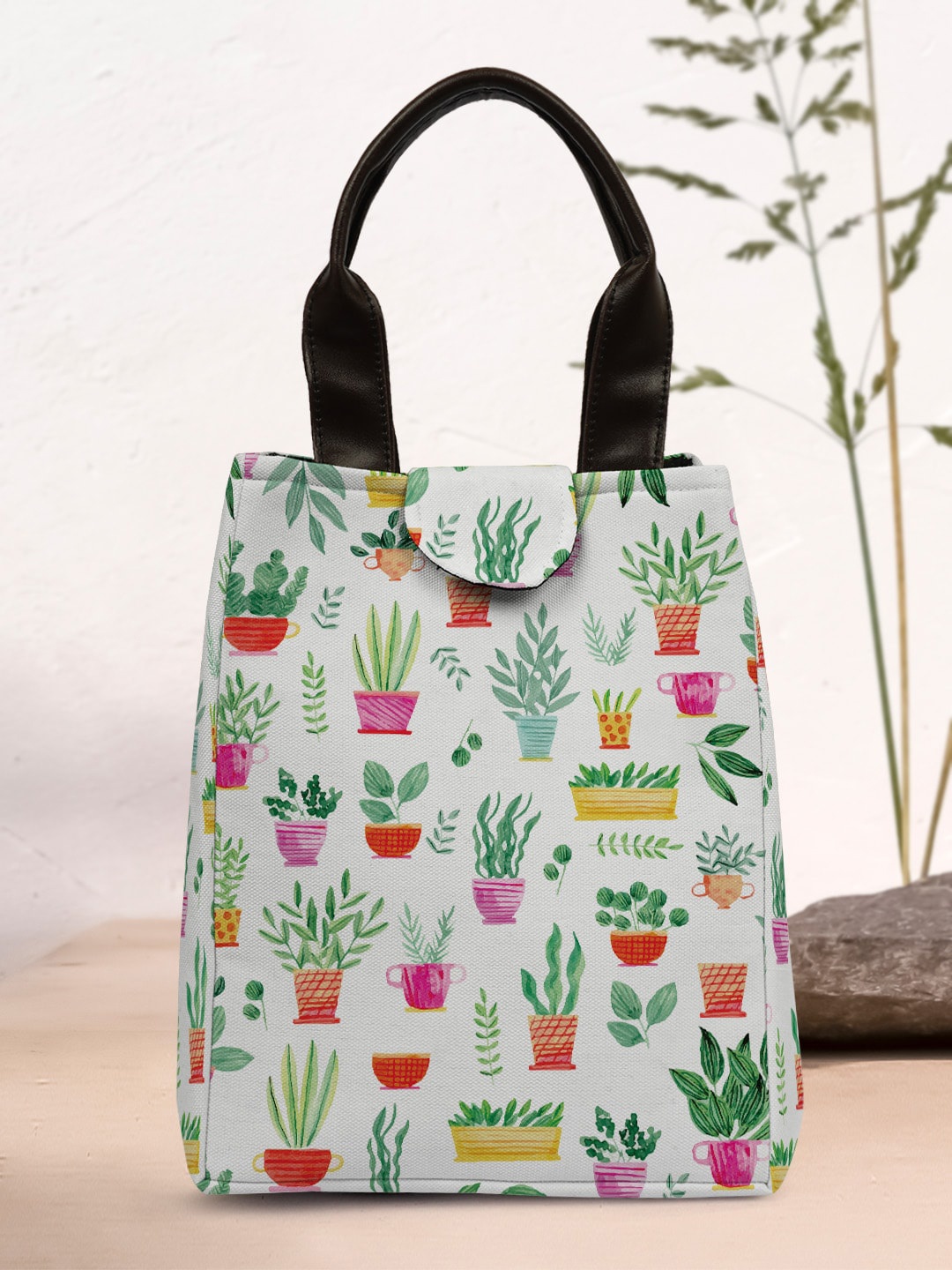 

Crazy Corner Printed Lunch Bag, White