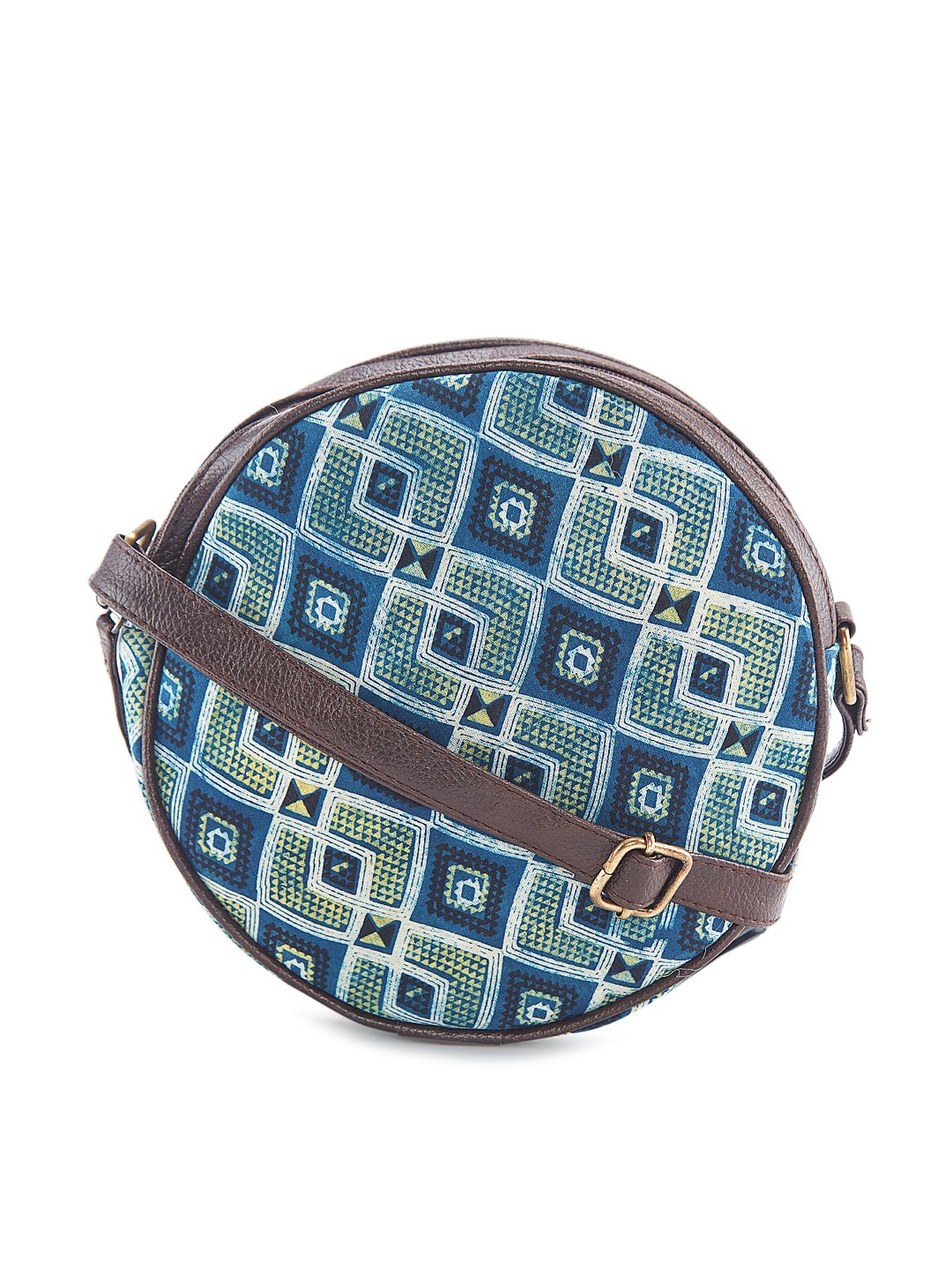 

NEPRI Abstract Printed Structured Cotton Sling Bag, Blue