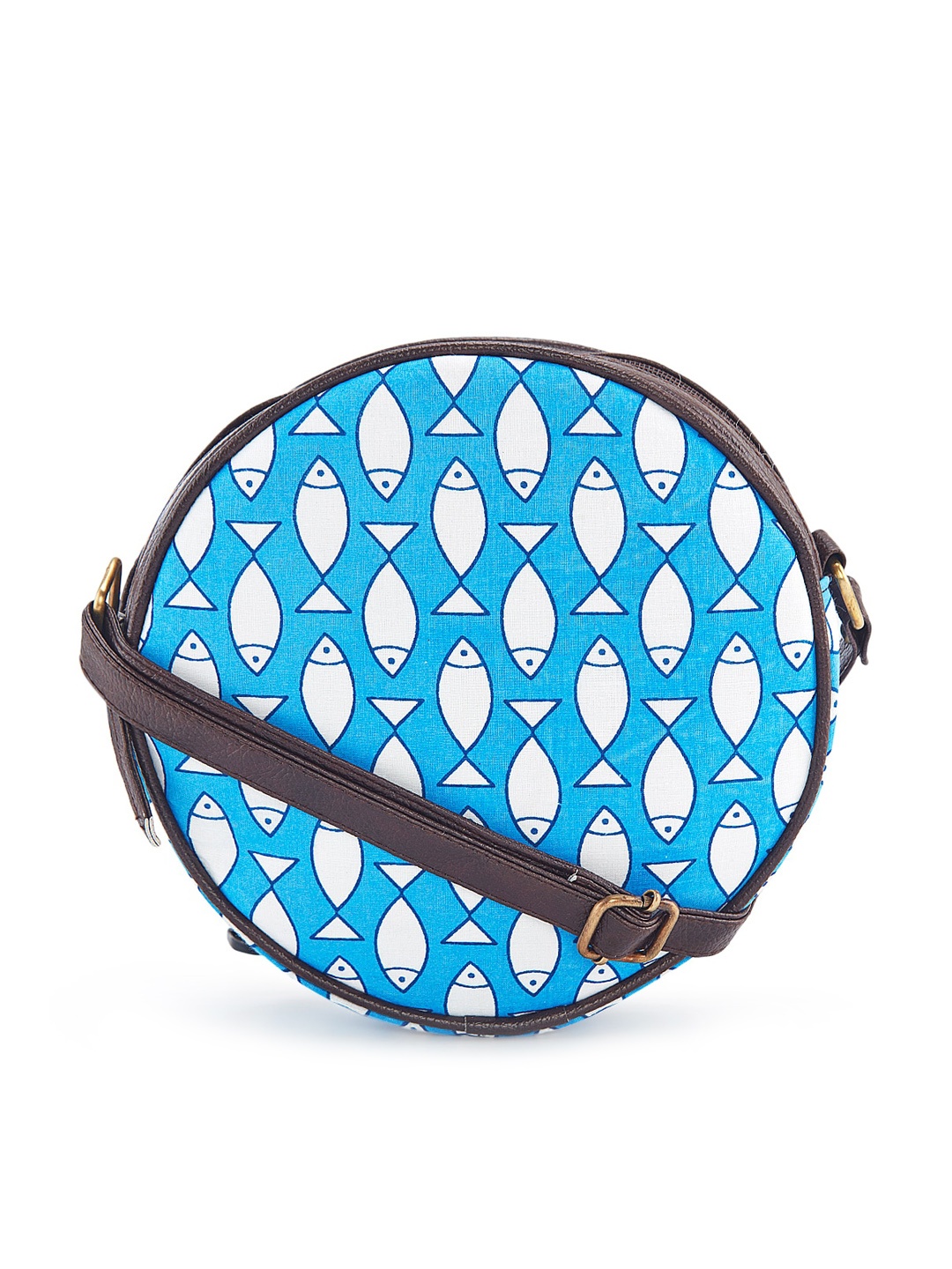 

NEPRI Graphic Printed Structured Cotton Sling Bag, Blue