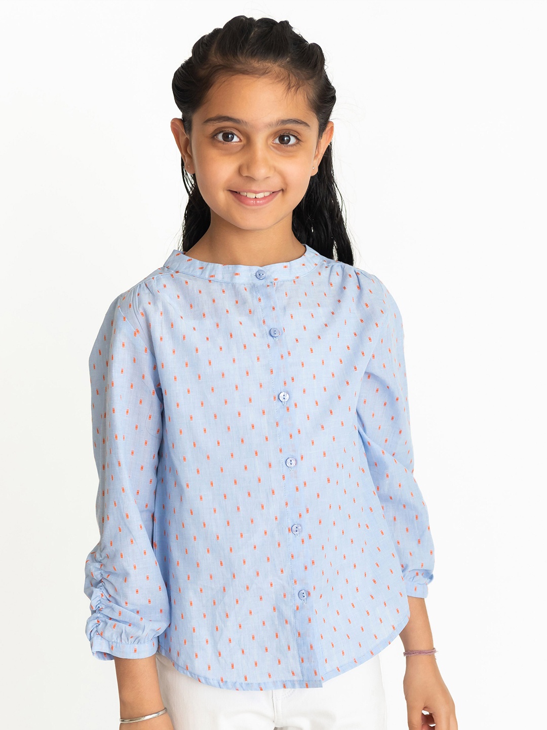 

Campana Geometric Print Cotton Top, Blue