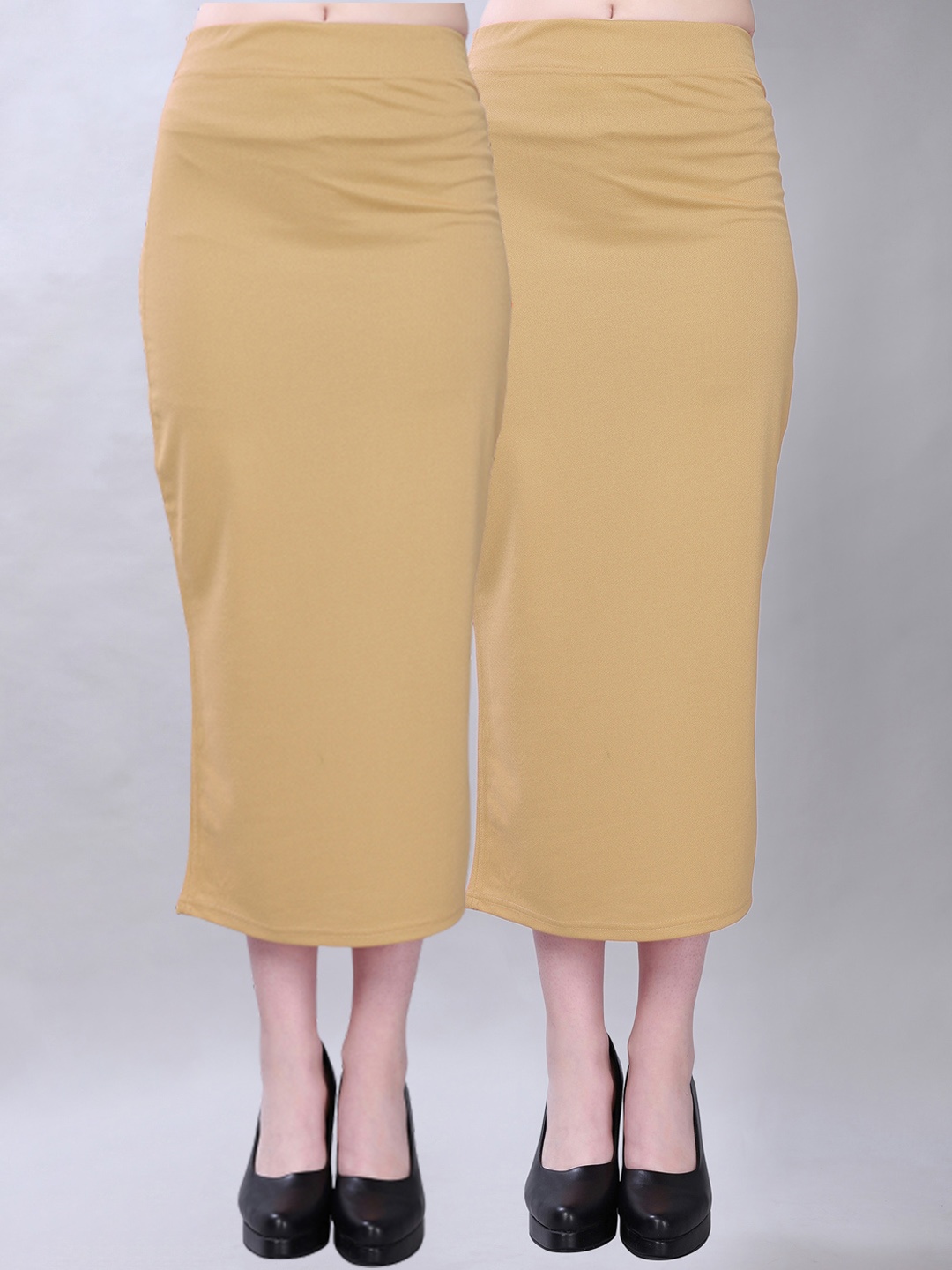 

Selvia Pack Of 2 Mid-Rise Saree Shapewear, Beige