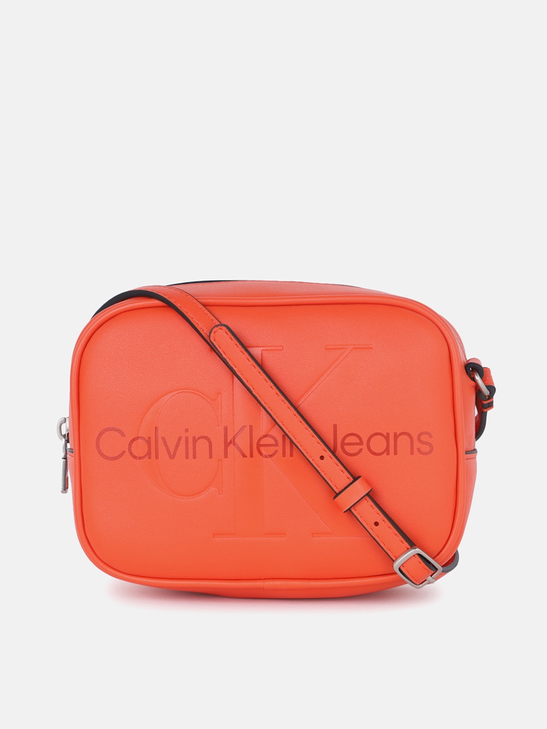 

Calvin Klein Jeans Pu Structured Sling Bag, Red