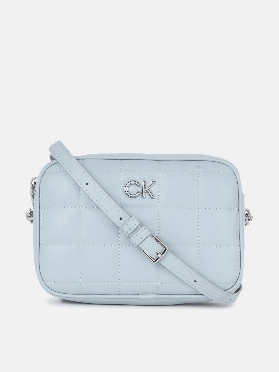 

Calvin Klein Jeans Pu Quilted Structured Sling Bag, Blue