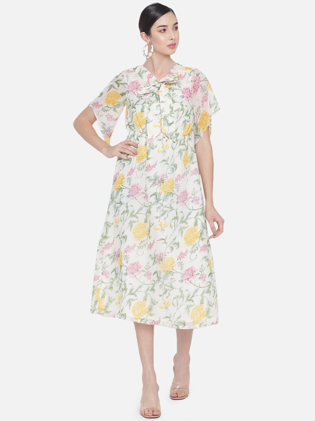 

ALL WAYS YOU Floral Print Georgette A-Line Midi Dress, Multi