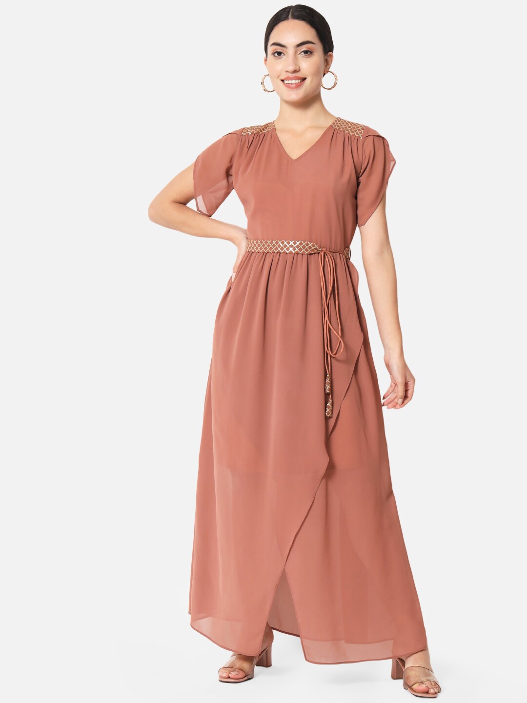 

ALL WAYS YOU Georgette Maxi Dress, Brown