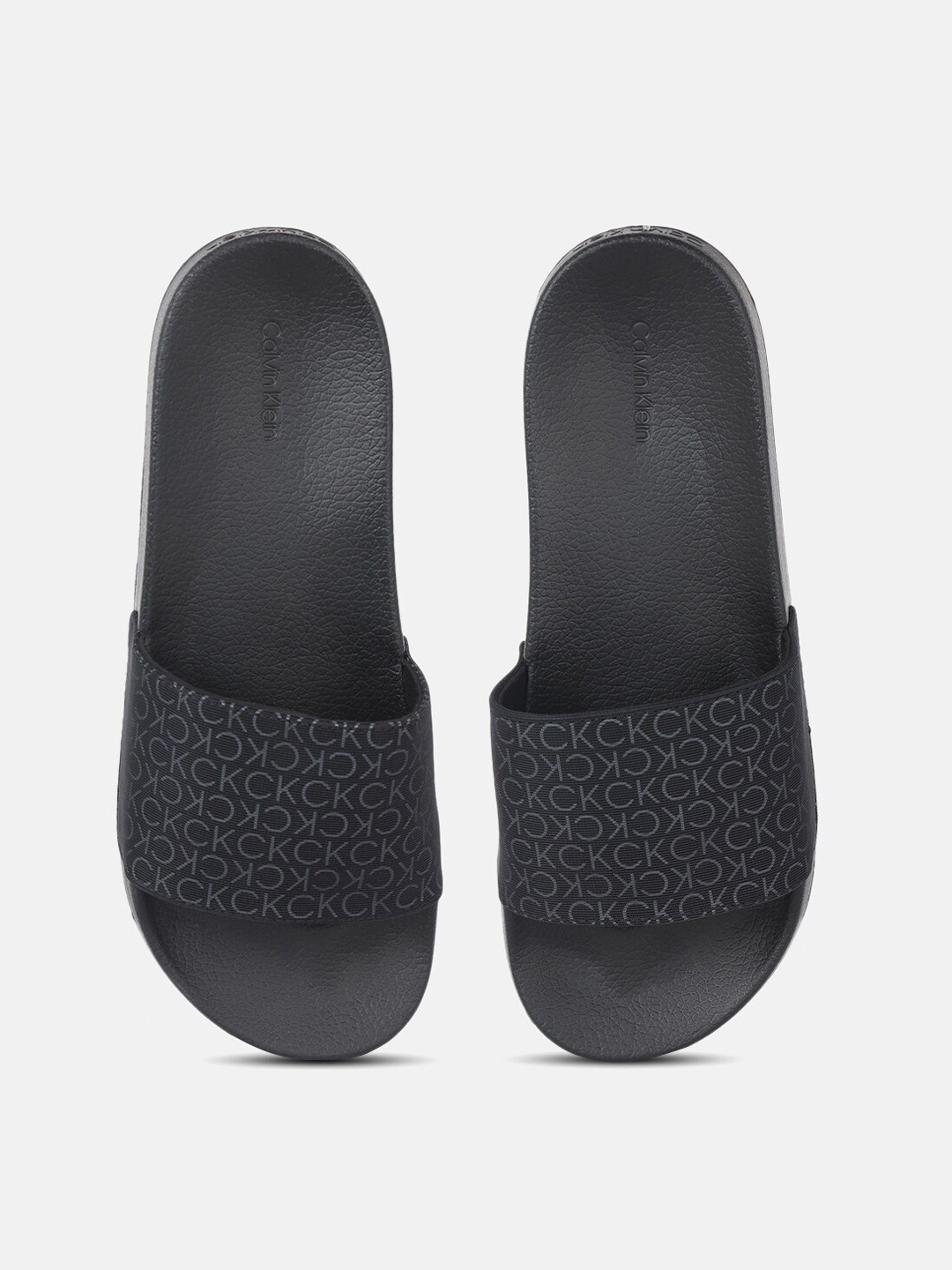 

Calvin Klein Jeans Men Printed Sliders, Black