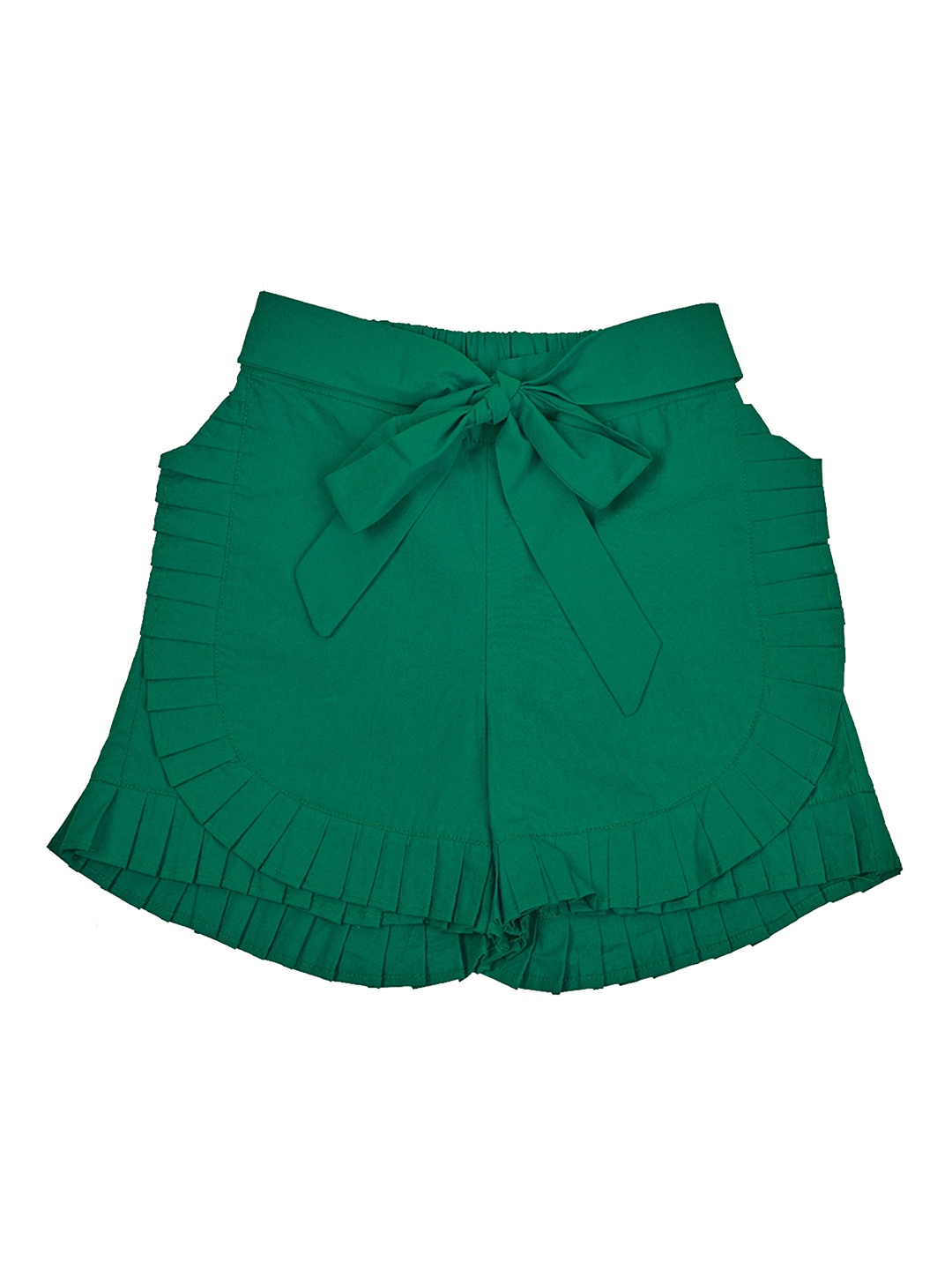 

Beyabella Girls Regular Fit Mid-Rise Cotton Shorts, Green