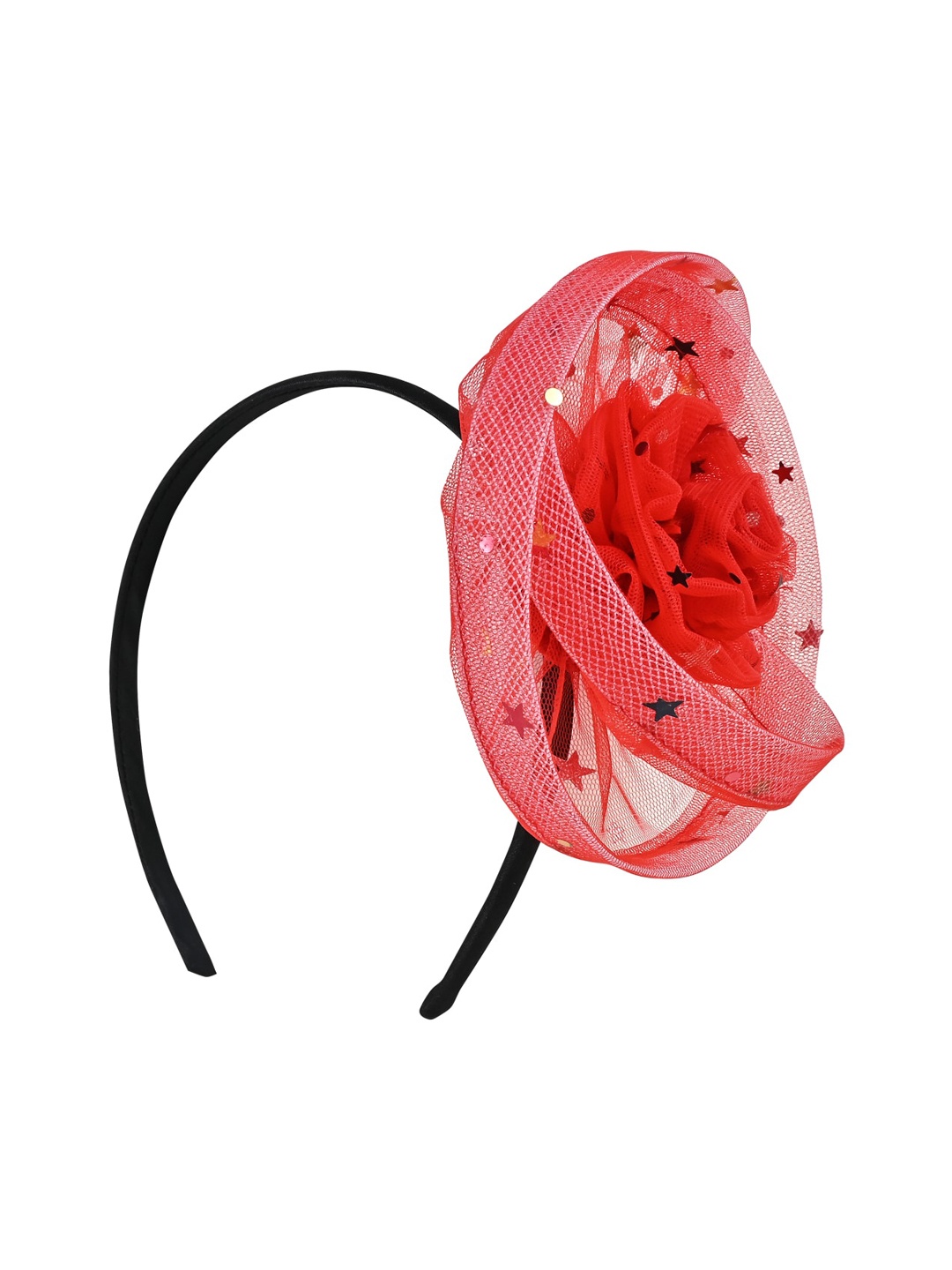 

Aye Candy Kids Girls Floral Net Fascinator Hairband, Red
