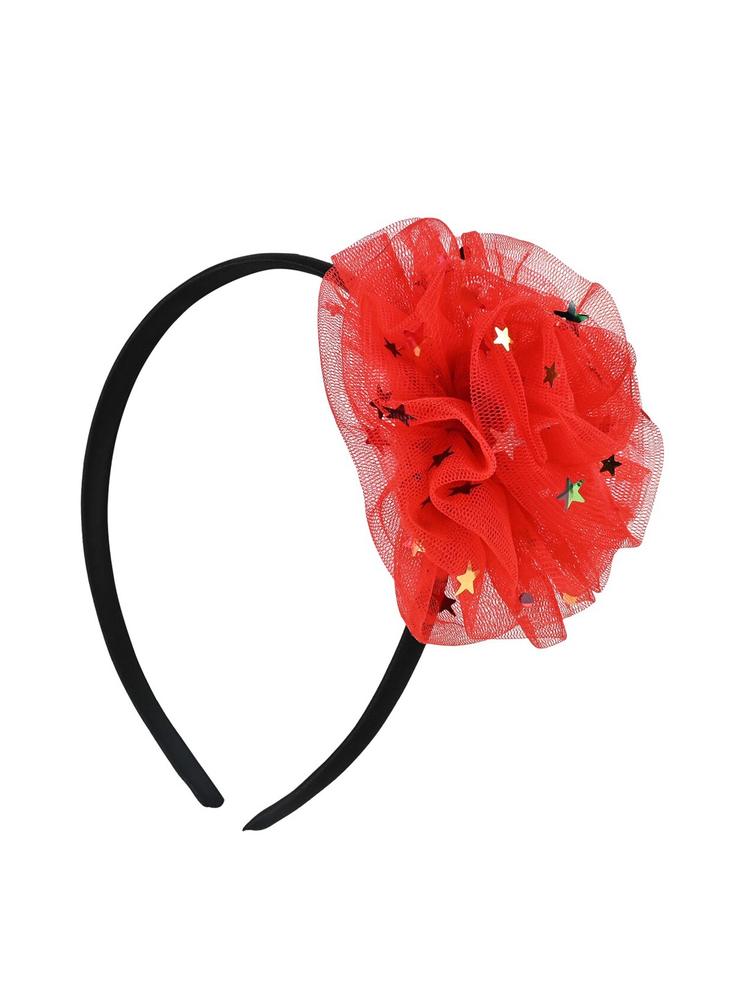 

Aye Candy Girls Star Rolled Flower Net Hairband, Red