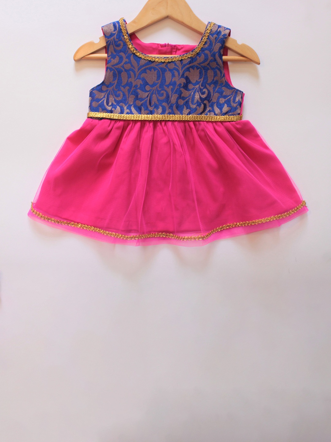 

MANY FROCKS & Girls Floral Printed Fit & Flare Dress, Pink